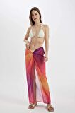DeFacto Regular Fit Şifon Renkli Plaj Eteği-Fall in Love A9234AX24SMPR442