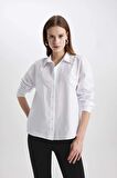 DeFacto Oversize Geniş Kalıp Oxford Uzun Kollu Gömlek C3223AX24SPWT34