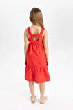 DeFacto Kız Çocuk Poplin Askılı Elbise B4476A824SMRD63