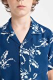DeFacto Erkek Çocuk Oversize Fit Polo Yaka Desenli Viskon Kısa Kollu Gömlek C2876A824SMNV147