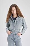 DeFacto Cepli Çıtçıtlı Jean Gömlek Ceket B9315AX24SPNM55