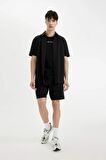 DeFacto Slim Fit Dar Kesim Dar Paça Cepli Basic Düz Şort B8673AX24SMBK81