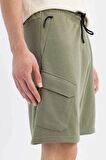 DeFacto Regular Fit Düz Paça Kargo Cepli Basic Düz Şort B8795AX24SMKH373