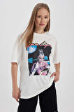 DeFacto Coool Dua Lipa Oversize Fit Kısa Kollu Tişört B2972AX23HSWT32