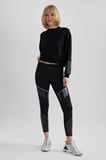 DeFactoFit Siyah Yüksek Bel Beli Saran Sporcu Tayt A5647AX23AUBK81