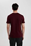DeFacto Slim Fit Dar Kesim Bisiklet Yaka Baskılı Kısa Kollu Tişört B8477AX24SMBR148