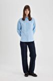 DeFacto Relax Fit Poplin Uzun Kollu Tesettür Gömlek Tunik C2538AX24SPBE316