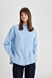 DeFacto Relax Fit Poplin Uzun Kollu Tesettür Gömlek Tunik C2538AX24SPBE316