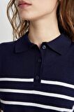 DeFacto Regular Fit Polo Yaka Çizgili Kısa Kollu Triko Tişört C4402AX24SMNV131