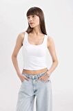 DeFacto Slim Fit Dar Kesim U Yaka Basic Düz Atlet C2622AX24SPWT34