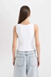 DeFacto Slim Fit Dar Kesim U Yaka Basic Düz Atlet C2622AX24SPWT34
