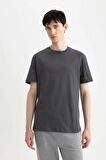 DeFacto New Regular Fit Bisiklet Yaka Basic Düz %100 Pamuk Kısa Kollu Tişört V7699AZ24SPAR9