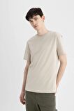 DeFacto New Regular Fit Bisiklet Yaka Basic Düz %100 Pamuk Kısa Kollu Tişört V7699AZ24SPBG735