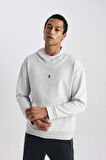 DeFactoFit Standart Fit Kapüşonlu Skuba Dalgıç Kumaş Cepli Sporcu Sweatshirt C2310AX24SPGR493