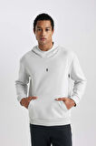 DeFactoFit Standart Fit Kapüşonlu Skuba Dalgıç Kumaş Cepli Sporcu Sweatshirt C2310AX24SPGR493