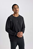 DeFactoFit Standart Fit Bisiklet Yaka Skuba Dalgıç Kumaş Sporcu Sweatshirt C2311AX24SPAR231