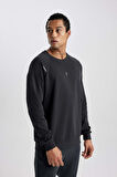 DeFactoFit Standart Fit Bisiklet Yaka Skuba Dalgıç Kumaş Sporcu Sweatshirt C2311AX24SPAR231
