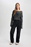 DeFacto Coool Relax Fit Açık Omuz Kroşe Kazak C2585AX24SPGR211