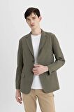 DeFacto Regular Fit Ceket Yaka Düğmeli Astarlı Basic Düz Blazer Ceket B7179AX24SPKH438