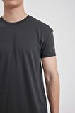 DeFacto Long Muscle Fit Bisiklet Yaka Basic Düz Kısa Kollu Tişört N2104AZ24SPAR110