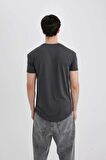 DeFacto Long Muscle Fit Bisiklet Yaka Basic Düz Kısa Kollu Tişört N2104AZ24SPAR110