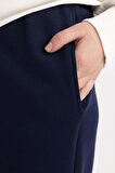 Regular Fit Cepli Yüksek Bel Kalın Sweatshirt Kumaşı Pantolon