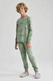 DeFacto Erkek Çocuk Desenli Uzun Kollu Penye Pijama Takımı B1452A823WNGN1107