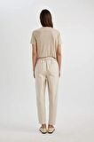 DeFacto Paperbag Gabardin Kumaş Pantolon Yüksek Bel Cepli Basic Düz Standart Paça S2790AZ24SMBG702