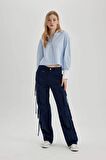 DeFacto Coool Wide Leg Geniş Paça Kargo Gabardin Pantolon B5690AX24SPNV241