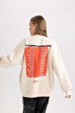 DeFacto Coool AC/DC Oversize Geniş Kalıp Bisiklet Yaka Sırt Baskılı Kalın Sweatshirt B3009AX23WNER42