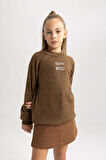 DeFacto Kız Çocuk Loose Fit Yarım Balıkçı Yaka Kazak B3996A823AUBN258