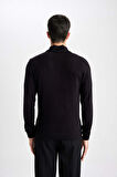 DeFacto Slim Fit Dar Kesim Yarım Balıkçı Yaka Basic Düz Triko Kazak R1127AZ24SPBK27
