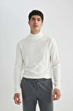 DeFacto Slim Fit Dar Kesim Yarım Balıkçı Yaka Basic Düz Triko Kazak R1127AZ24SPER100