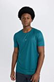 DeFactoFit Slim Fit Dar Kesim Bisiklet Yaka Baskılı Sporcu Kısa Kollu Tişört X6142AZ23AUGN199