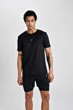 DeFactoFit Slim Fit Dar Kesim Bisiklet Yaka Baskılı Sporcu Kısa Kollu Tişört X6142AZ24SPBK81