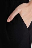 DeFacto Jogger Cepli Düz Paça Yüksek Bel Keten Görünümlü Pantolon R0433AZ24SMBK81