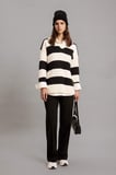 DeFacto Regular Fit Polo Yaka Çizgili Triko Kazak Tunik B8370AX24SPER133