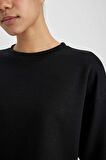 DeFactoFit Crop Bisiklet Yaka Crop Basic Düz Sporcu Sweatshirt B4222AX24SPBK81