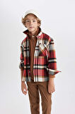 DeFacto Erkek Çocuk Oversize Geniş Kalıp Kareli Flanel Uzun Kollu Gömlek W5266A623WNRD328