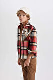 DeFacto Erkek Çocuk Oversize Geniş Kalıp Kareli Flanel Uzun Kollu Gömlek W5266A623WNRD328