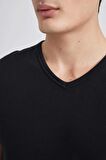 DeFacto Slim Fit Dar Kesim V Yaka Kısa Kollu Üst L4884AZ24SMBK81
