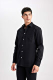 DeFacto Regular Fit Uzun Kollu Siyah Gömlek B8951AX23WNBK81