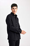 DeFacto Regular Fit Uzun Kollu Siyah Gömlek B8951AX23WNBK81