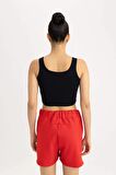 DeFactoFit NBA Chicago Bulls Cropped Fit Bisiklet Yaka Atlet B9961AX24SMBK81
