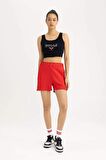 DeFactoFit NBA Chicago Bulls Cropped Fit Bisiklet Yaka Atlet B9961AX24SMBK81