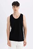 DeFacto Slim Fit Bisiklet Yaka Ribana Atlet C2734AX24SMBK81