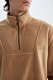 Comfort Regular Fit Rahat Kalıp Dik Yaka Baskılı Polar Sweatshirt