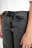 Kız Çocuk Wide Leg Geniş Bol Paça Cepli Jean Pantolon