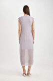 DeFacto Bodycon Yuvarlak Yaka Yarasa Kollu Maxi Elbise C8293AX24SMPR242