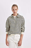 DeFacto Regular Fit Yarım Fermuarlı Kalın Kumaş Sweatshirt A8354AX24WNBG734